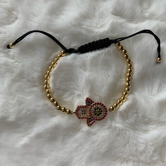 🔥Brand New🔥Gold Bracelet with Hamsa symbol - Picture 2 of 2
